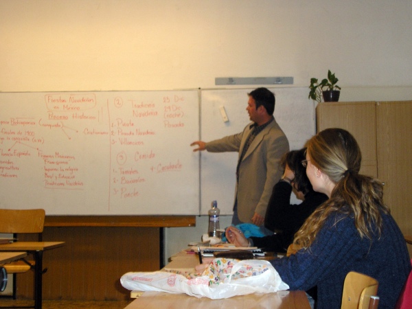 Prezentace a výuka mexické kultury v Bratislavě na Slovensku, leden 2006.